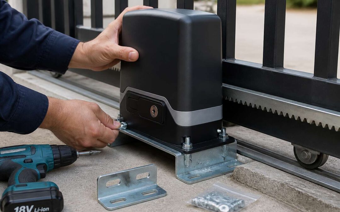 electric gate motor installation